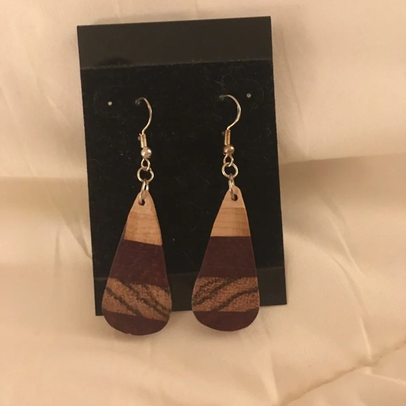 Beautiful Handmade Wooden Earrings - Picture 3 of 3